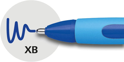Schneider Slider Memo XB (Extra Broad) Ballpoint Pen, 1.4 mm, Light Blue Barrel, Assorted Ink Colors, Pack of 3 Pens: Black, Red, Blue (150293)...