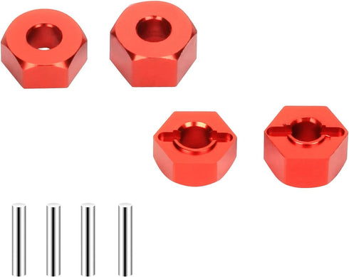 RCAWD 12mm Hex Wheels w Screw Pins 4pcs for 1/10 Slash 2WD Hex Wheel Hubs Adapter 58024, 58034, Short Course Race Truck Wheel Hex, 7mm 5.5mm Front...