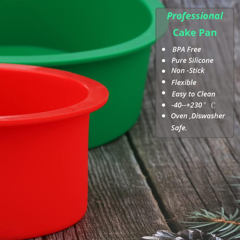 Round Silicone Pan Set - 6 Pack 4 - 6Inch Baking Cake Mold, Quick Release Baking Pans for Muffin, Cupcake, Layer Cake, Cheese Cake, Rainbow Cake a...