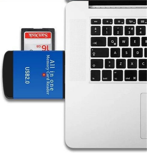 4 in 1 Card Reader USB2.0 to SD Micro SD TF MS MMC M2 Cardreader for Laptop PC Smart Card Reader SD Card Reader 4 in 1 Card Adapter (Red)...