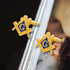 Gudeke Masonic Compasses Freemason Mason Pin and Cuff links and Tie Clip Set...