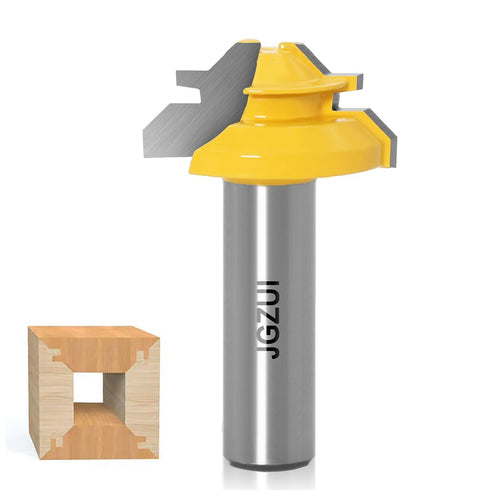 45 Degree Lock Miter Router Bit 1/2 Inch Shank.Woodworking Tools Joint Router Bits?Wood Milling Cutter Glue Joint Tools Set (1/2inch Shank, 1-3/8"...