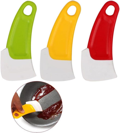 3 Pcs Silicone Pan Cleaning Scraper,Household Pots and Dishes Greasy Cleaning Tools,Heat Resistant Cleaning Scraper in Kitchen...