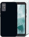 for TCL ION V Case with Screen Protector, TCL ION X Case, Black Slim Flexible TPU Case with Screen Protector Shock Absorbing Protection Silicone C...