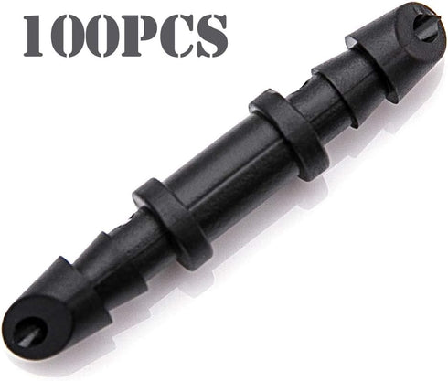 5mm (Dia) Double Barbed Hard Plastic Water Hose Straight Connector Fitting, Micro Drip Irrigation Systems Quick Connect Hose Sprinkler Adapters Fi...