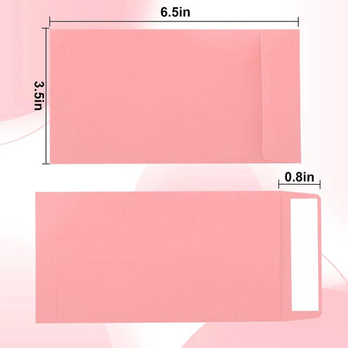 100pack Money Saving Envelopes,3.5x6.5inch pink Money Envelopes for Cash, Key Envelopes for Coins, Checks, Gift Cards & Tickets(Pink)...