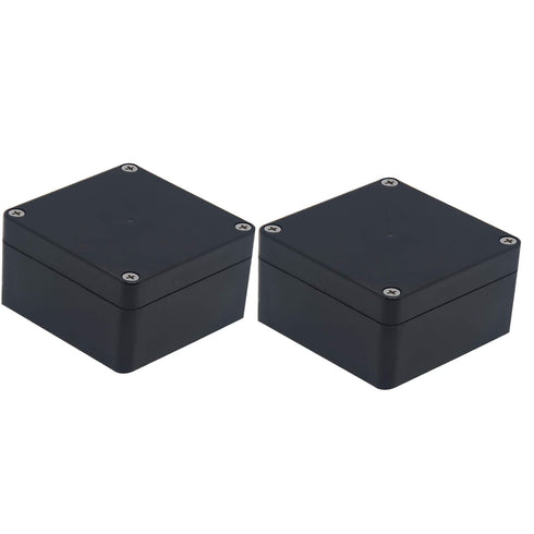Black Junction Box ABS Enclosure Box Conduit Juction Box Waterproof Project Box Dustproof Electrical Box Case (3.19"x3.27"x2.2" 2PCS)......