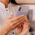 Phone Wallet Stick On, Leather Phone Card Holder, Credit Card Holder for Phone Case Compatible with iPhone, Samsung and Android - White, Purple...