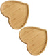 PRETYZOOM Heart Shaped Cutting Board 2pcs Valentines Day Wood Bamboo Serving Board Cheese Platter Tray Heart Charcuterie Bread Board for Appetizer...