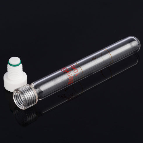stonylab Glass Test Tube with PTFE Cap, Thicken Borosilicate Glass Reusable Round Bottom Graduated Pressure Resistant Colorimetric Tubes Culture T...