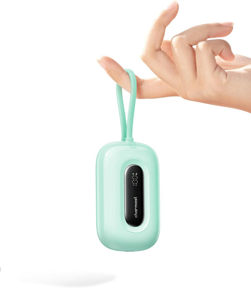 Charmast Small Portable Charger with Built in Cable (Removable), Compact Power Bank 20W Fast Charging, 10000mAh Cute USB C Battery Pack Travel Ess...