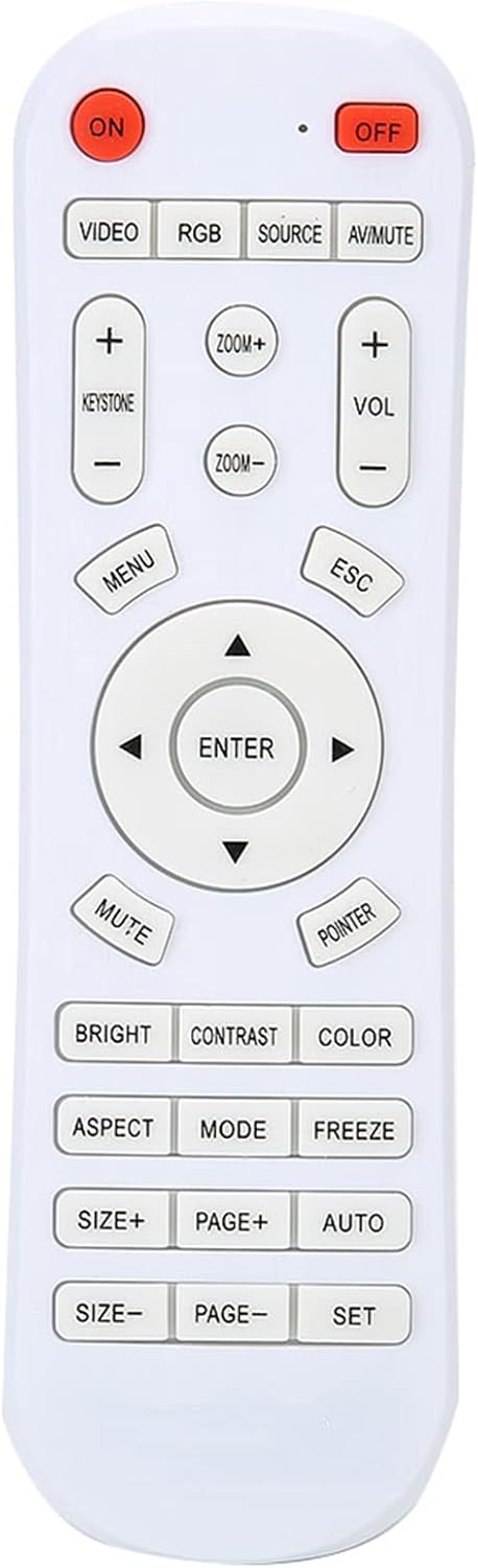 Projector Powerlite Universal Remote Elephas Projector Remote 16×5×2 White Remote Control Controller Replacement for Projector...