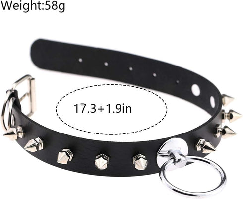 Punk Black Leather Choker Necklace PU Necklace Soft Goth Collar Adjustable Necklace Chains Dainty Accessory for Women...