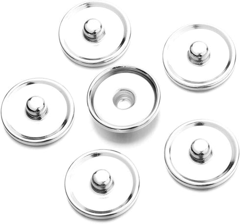 50 Pcs Snap Button Base Trays Blank Press Button Cabochon Settings DIY Jewelry Accessories for Snap Button Jewelry Making (16 MM)...