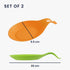 kwmobile Silicone Spoon Rest Set (2 Pieces) - Holders for Stove Top Kitchen Counter Table - Rests for Spoons and Utensils - Green/Orange...