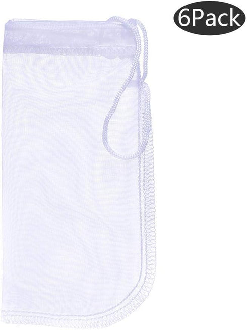 ALEGI Media Filter Bag Aquarium Extra Fine,Reusable 180 Micron Drawstring Mesh Filter Bags for Very Fine Resins Filter (7.5"*3.6" (6 Pack))...