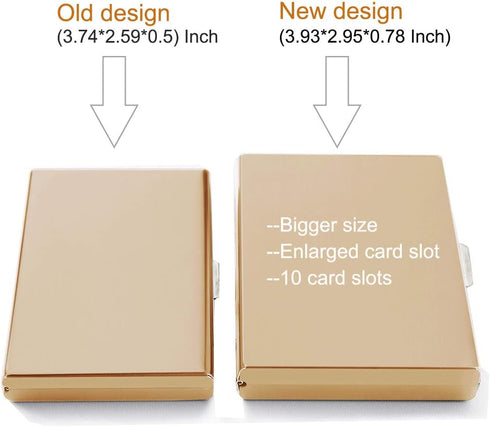 EASTNIGHTS RFID Credit Card Holder Protector Metal Credit Card Wallet Business Card Holder for Men Women Gift Box Package (Gold)...