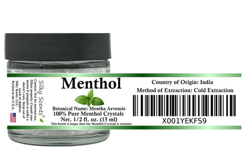 15 ML (0.5 FL OZ) Premium Menthol Crystals 100% Pure Organic and Natural in Glass Jar...
