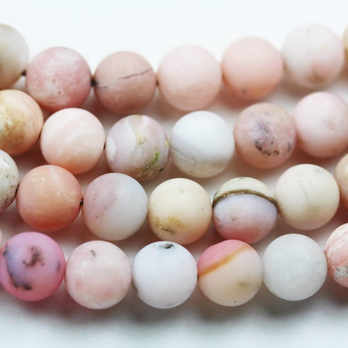 Crystals for Jewelry Making Healing Beads for Jewelry Making Chakra Crystal Jewerly Beading supplies Matte Pink Opal 8mm 15.5inch about 46-48 Bead...