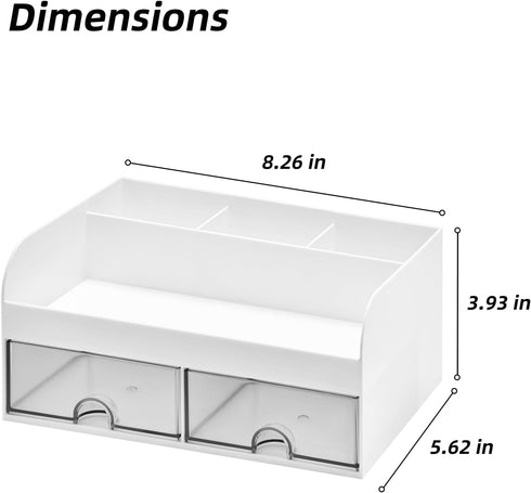 VITVITI Toothbrush Holders for Bathroom Sink, 6 Slots Bathroom Countertop Organizer with 2 Drawers, Plastic Kids Toothpaste Holder Bathroom Counte...