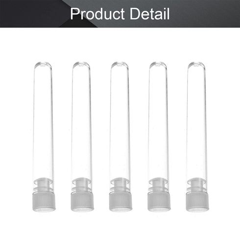 Othmro 100Pcs Clear Plastic Test Tubes with White Caps, 12mmx75mm Mini Test Tubes with Lids, for Jewelry Seed Beads Powder Spice Liquid Experiment...