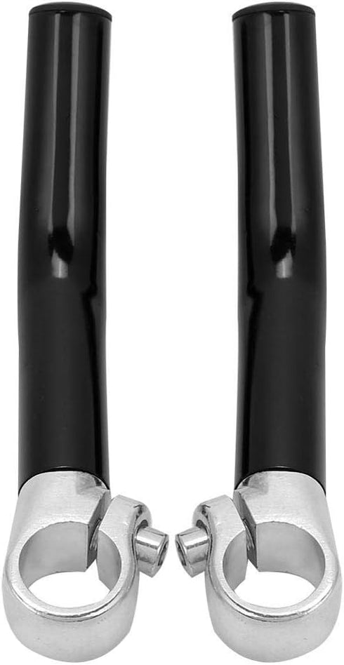 Dilwe VGEBY1 Handlebar End, 1 Pair Aluminum Alloy Handlebar Grip End End with Stopper for 22.2mm Handlebar Replacement(Black)...