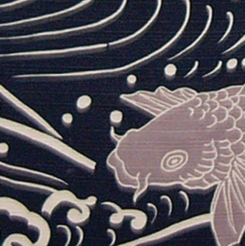Made in Japan Indigo Dyeing Married Couple Carp Noren Curtain Tapestry...