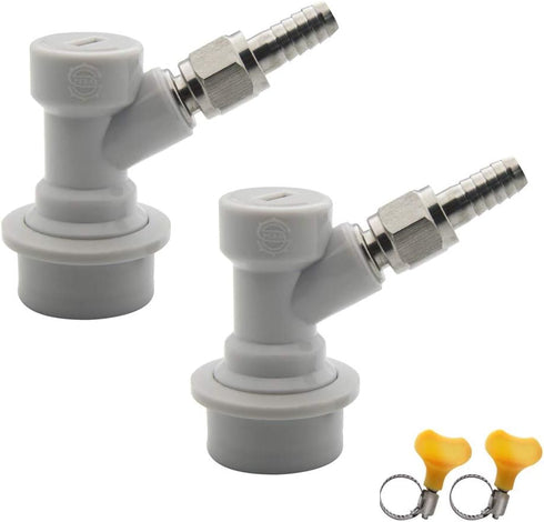 PERA Corny Keg Ball Lock Gas Disconnect MFL 1/4, Include 5/16 Swivel Nuts, 2 Free Worm Clamps for Homebrewing...