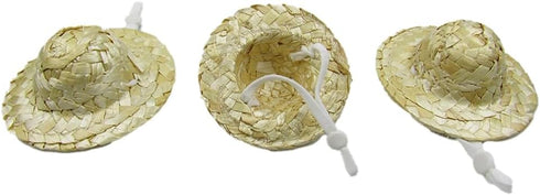 3Pcs Chicken Hats for Hen Small Animal Straw Hat Helmet for Real Chickens 3.1 Inch Mini Hamster Pet Chicken Top Hat with Adjustable Elastic Chin S...