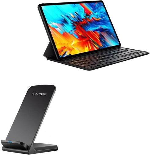 BoxWave Charger Compatible with Chuwi HiPad Max - Wireless QuickCharge Stand (10W), No Cord; no Problem! Charge Your Phone with Ease! - Jet Black...