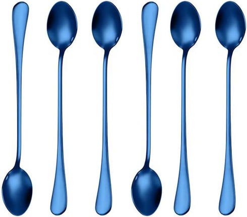 Demitasse Espresso Spoons, Coffee Spoon, 7.7Inches Stainless Steel Spoons for Dessert, Set of 6(blue)...