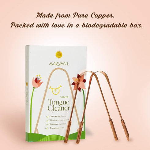 Ayurvedic Copper Tongue Cleaner | Tongue Scraper for Healthy Oral Health Suitable for Adults & Kids (Pack of 1)...