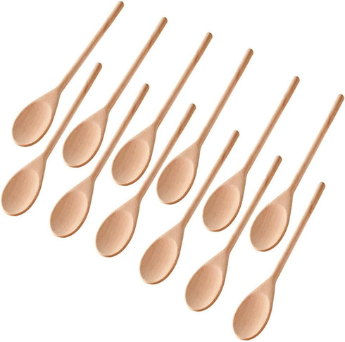 Kitchen Wooden Spoons Mixing Baking Serving Utensils Puppets 12 In - 12 Pack...