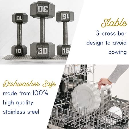 Ultra Cuisine Stainless Steel Baking Rack - 10x14.75 inch Jelly Roll Pan Rack - Grill Rack - Baking Sheet - Oven Safe - Dishwasher Safe - Heavy Du...