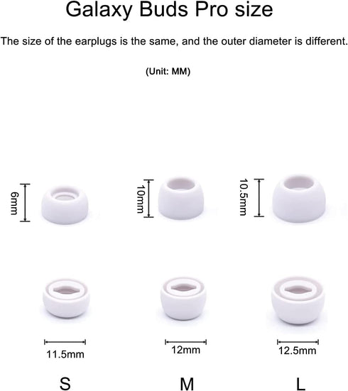 Adhiper Silicone Earbuds Replacement Buds Pro Earbuds Earmuffs Earbuds Compatible for Samsung Galaxy Buds Pro Earbuds/SML Silicone Earbuds 3 Sizes...