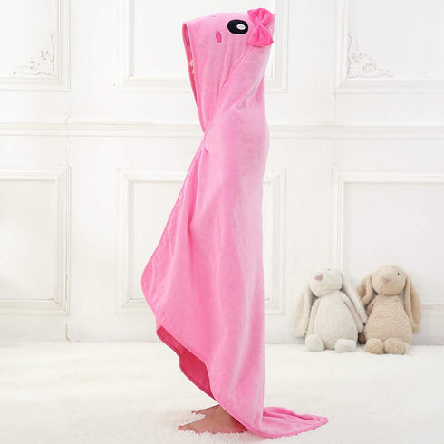 MICHLEY Unisex Baby Animal Hooded Bath Towel Soft Cotton Beach Swimming Washcloth for 0-6T, Pink...