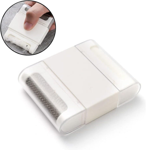 1 Pack Two Head Manual Mini Lint Remover, Portable Hair Ball Trimmer Battery-Free Lint Shaver Sweater Overcoat Laundry Cleaning Tool - White...