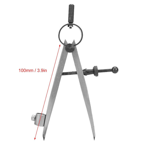Wing Divider, Adjustable&Lockable Precision Spring Divider Caliper Compass with Pen Holder Craft Rotating Tool for Metal Workpiece Processing, Mec...
