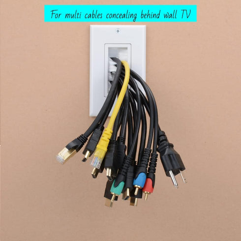 Brush Wall Plate Deco Bristle Insert with Single Gang Mounting Bracket for Low Voltage Cable Pass Through HDTV HDMI Home Theater Networking Wires ...