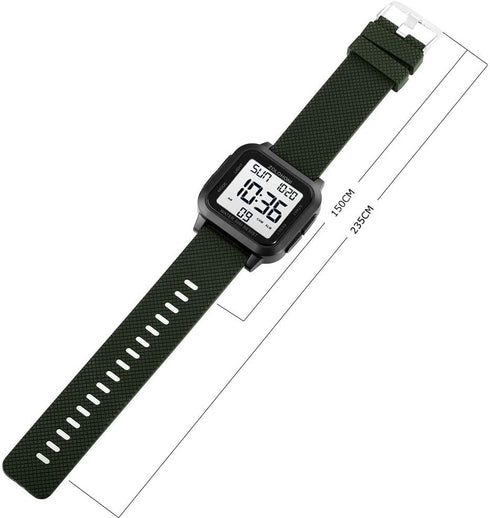 Square Men's Digital Watch Big Numbers Dial Large Face Waterproof LED Watches...