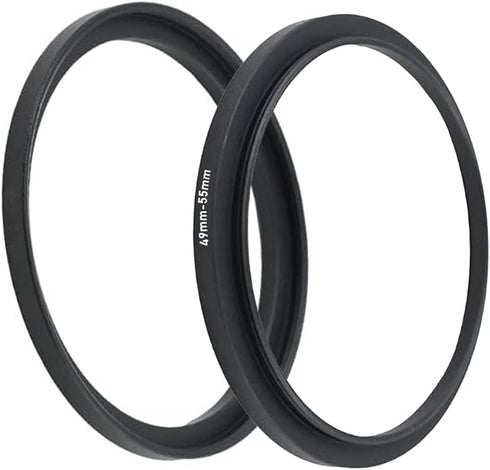 49mm-55mm Step Up Ring(49mm Lens to 55mm Filter, Hood,Lens Converter and Other Accessories) (2 Packs), Fire Rock 49-55 Aerometal Camera Lens Filte...