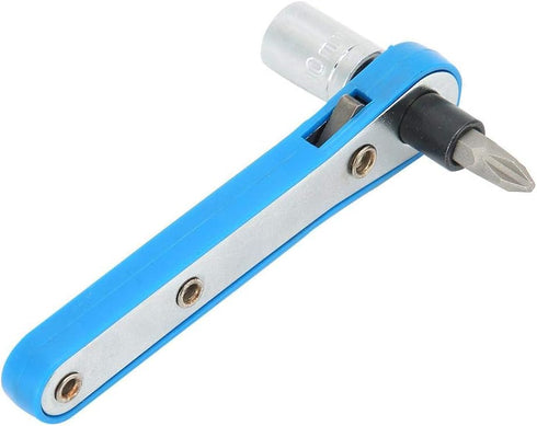 Ratchet Wrench, 10mm Blue Ratchet Socket Wrench with PH2 Screwdriver Bit Kit for Garage,Auto Repair Shop,Factory,Home...