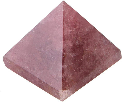 AUNMAS 3cm Quartz Pyramid, Small Strawberry Crystal Love Addition Reiki Stone Energy Tower Figurine for Home Office Decoration Ornament...