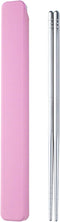 Metal Chopsticks 1 Pair Reusable Chopsticks Stainless Steel Chopsticks with Pull Design Case Portable Utensil for School Home Office Camp Travel B...