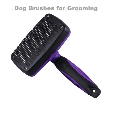 Self Cleaning Slicker Brush for Dogs Cats Brush for Shedding Grooming Brushes for Long Short Haired Pets (Purple)...