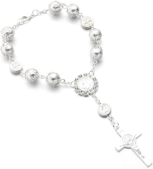 Car Rosary for Rearview Mirror, Personalized Rear View Cross Blessing Beads Decor, Auto Rearview Catholic Rosary Hanging Pendant, Interior Men Wom...