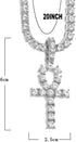 putouzip 18K Gold Iced Out Cross Pendant 316L Stainless Steel Cuban Link Chain Necklace For Men Women...