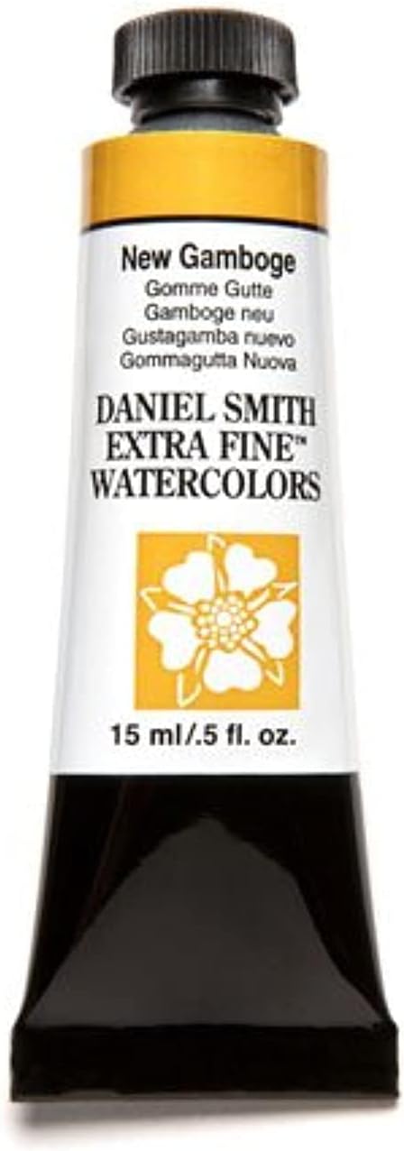 DANIEL SMITH 284600060 Extra Fine Watercolor 15ml Paint Tube, New Gamboge, 0.5 Fl Oz (Pack of 1)...