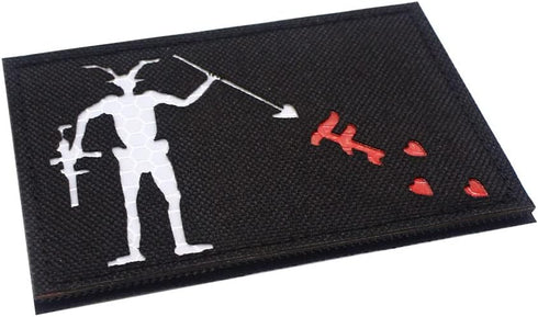 Blackbeard Flag Reflective Patch Pirate Edward Teach Flags Tactical Patch Pride Flag Emblem Badge with Fastener Hook Loop for Clothes Hat Patch Te...