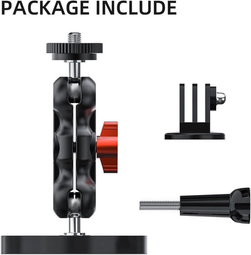 SUREWO Magnetic Camera Mount with Mini Universal Head, Magnetic Mount Base Stand with 1/4"-20 Thread Compatible with GoPro Hero 12 11 10 9 8 7 6 5...